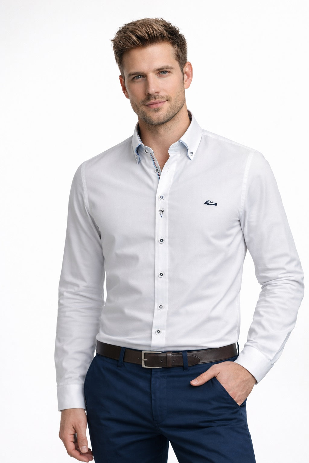 Dario Beltran Balas Long Sleeve Casual Shirt - White