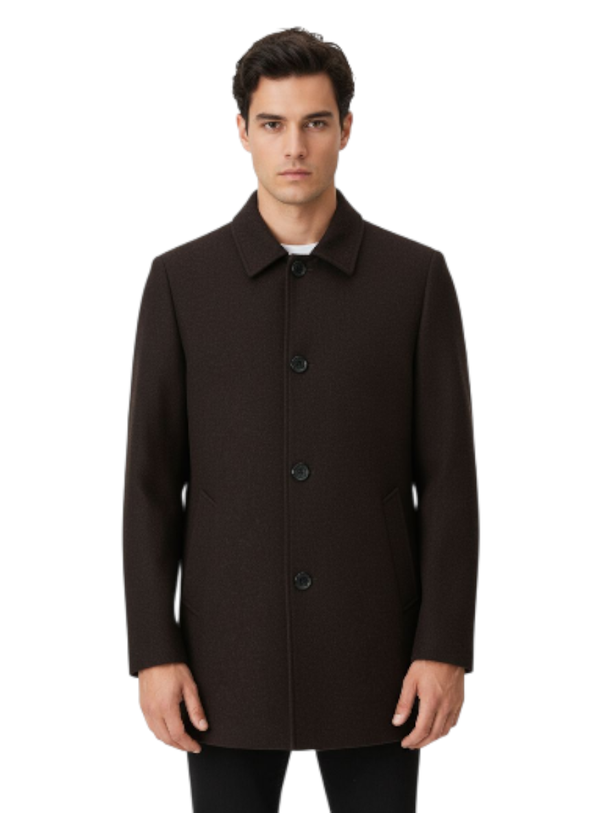 Remus Uomo Bales Regular Fit Tailored Coat - Dark Brown