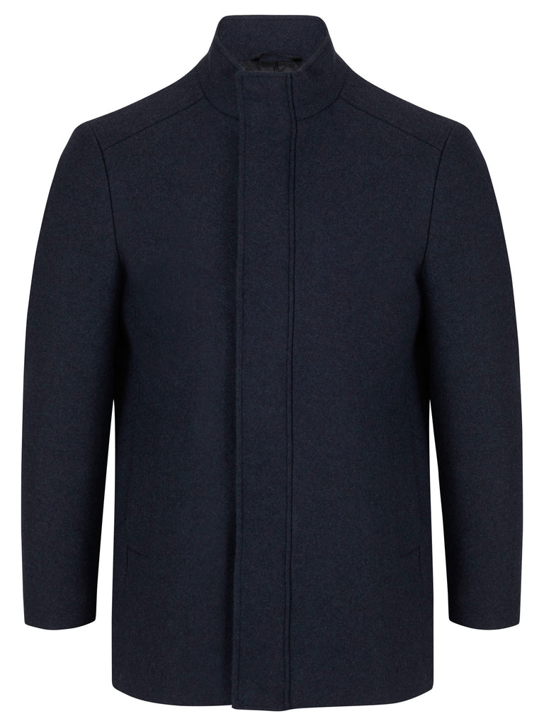 Daniel Grahame Barrett Regular Fit Overcoat - Dark Blue