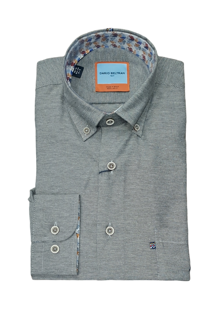 Dario Beltran Barro Regular Fit Casual Shirt - Charcoal