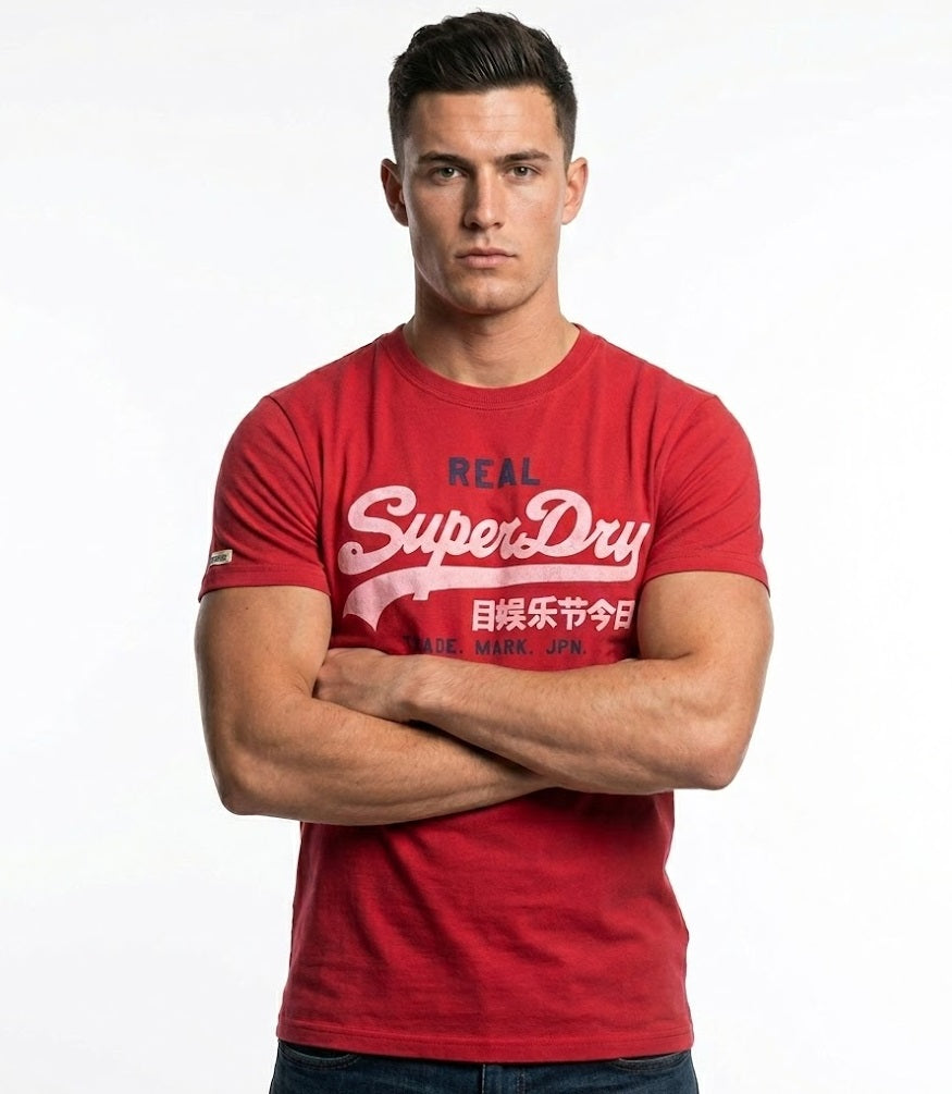Superdry Vintage Logo Classic T-Shirt - Base Red