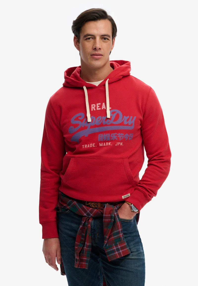 Superdry Vintage Logo Classic Hoodie - Base Red