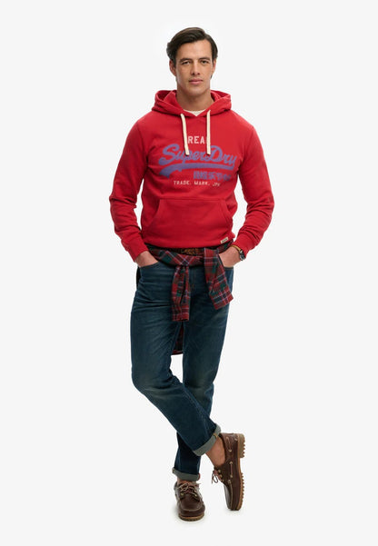 Superdry Vintage Logo Classic Hoodie - Base Red