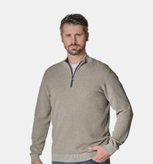 Casa Moda Troyer Half Zip Sweater 663 - Beige