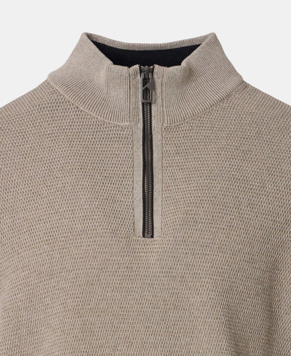 Casa Moda Troyer Half Zip Sweater 663 - Beige