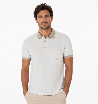 Dario Beltran Short Sleeve Polo - Beige