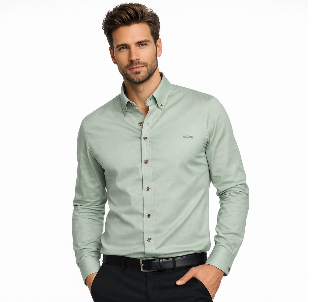 Dario Beltran Bingo Long Sleeve Casual Shirt - Light Green
