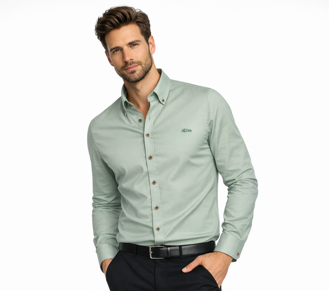 Dario Beltran Bingo Long Sleeve Casual Shirt - Light Green