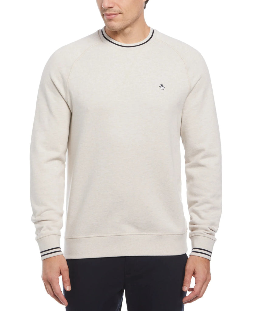 Original Penguin French Terry Crew Neck Sweatshirt - Birch Jasper Heather