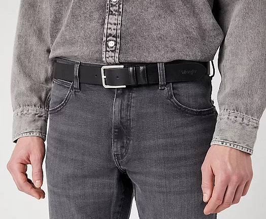 Wrangler Slim Leather Belt - Black