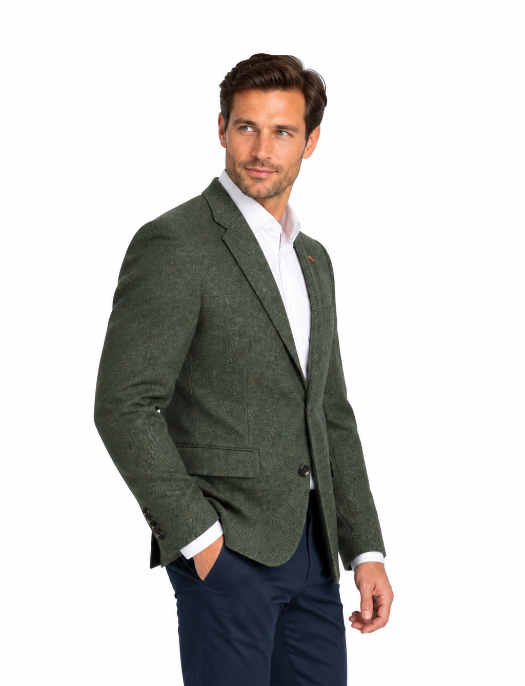 White Label Tapered Fit Textured Blazer - Green