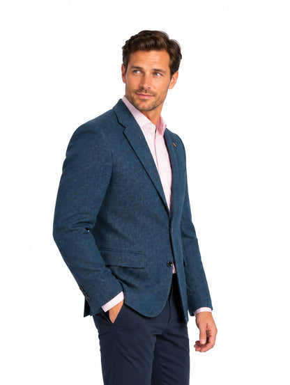 White Label Tapered Fit Textured Blazer - Blue