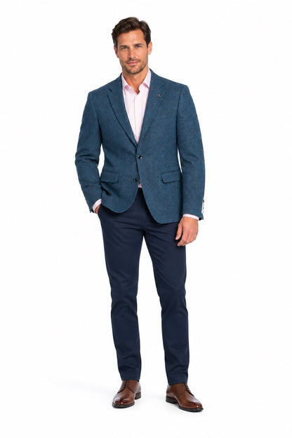 White Label Tapered Fit Textured Blazer - Blue