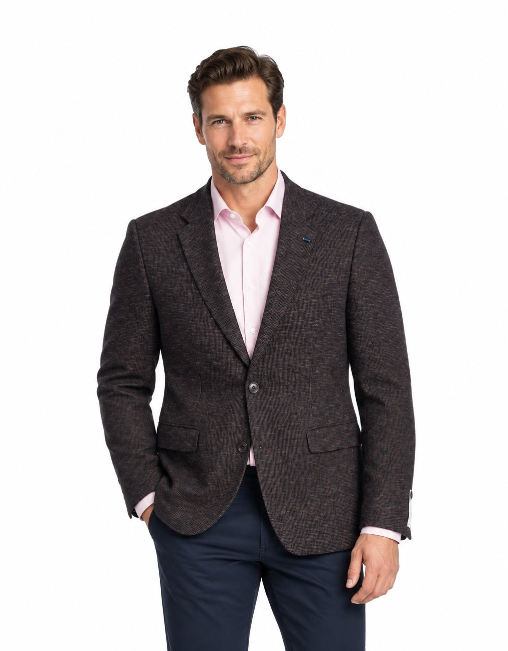 White Label Tapered Fit Textured Blazer - Burgundy