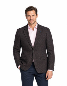 White Label Tapered Fit Textured Blazer - Burgundy