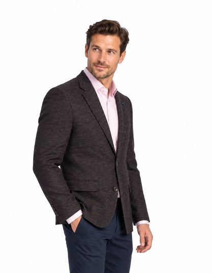 White Label Tapered Fit Textured Blazer - Burgundy