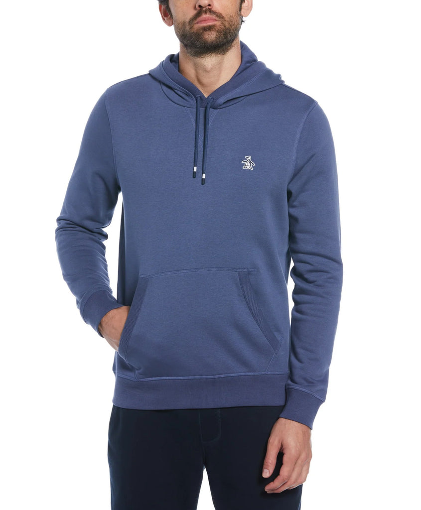 Original Penguin Sticker Pete Organic Fleece Pullover Hoodie - Blue Indigo