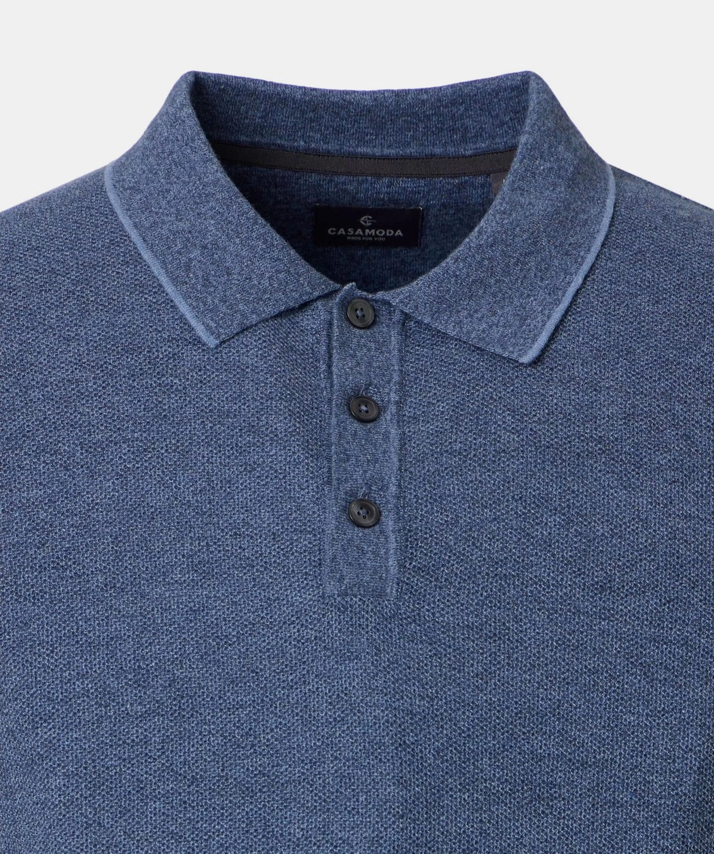 Casa Moda Short Sleeve Polo Shirt - Blue Horizon