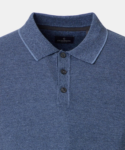Casa Moda Short Sleeve Polo Shirt - Blue Horizon