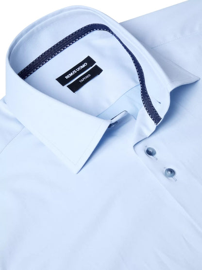 Remus Uomo Parker Short Sleeve Formal Shirt With Stretch - Blue