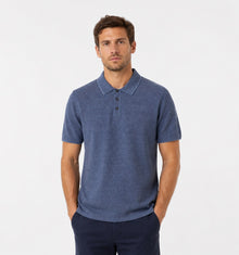 Casa Moda Short Sleeve Polo Shirt - Blue Horizon