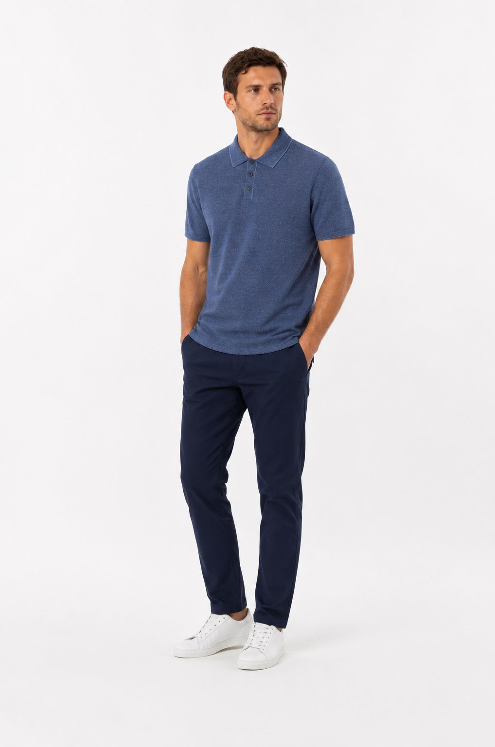Casa Moda Short Sleeve Polo Shirt - Blue Horizon