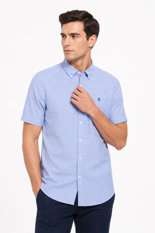 Original Penguin Ecovero Oxford Stretch Short Sleeve Shirt - Amparo Blue