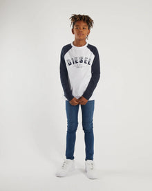 Boys Diesel Bolton Long Sleeve T-Shirt DKB-995 - Navy