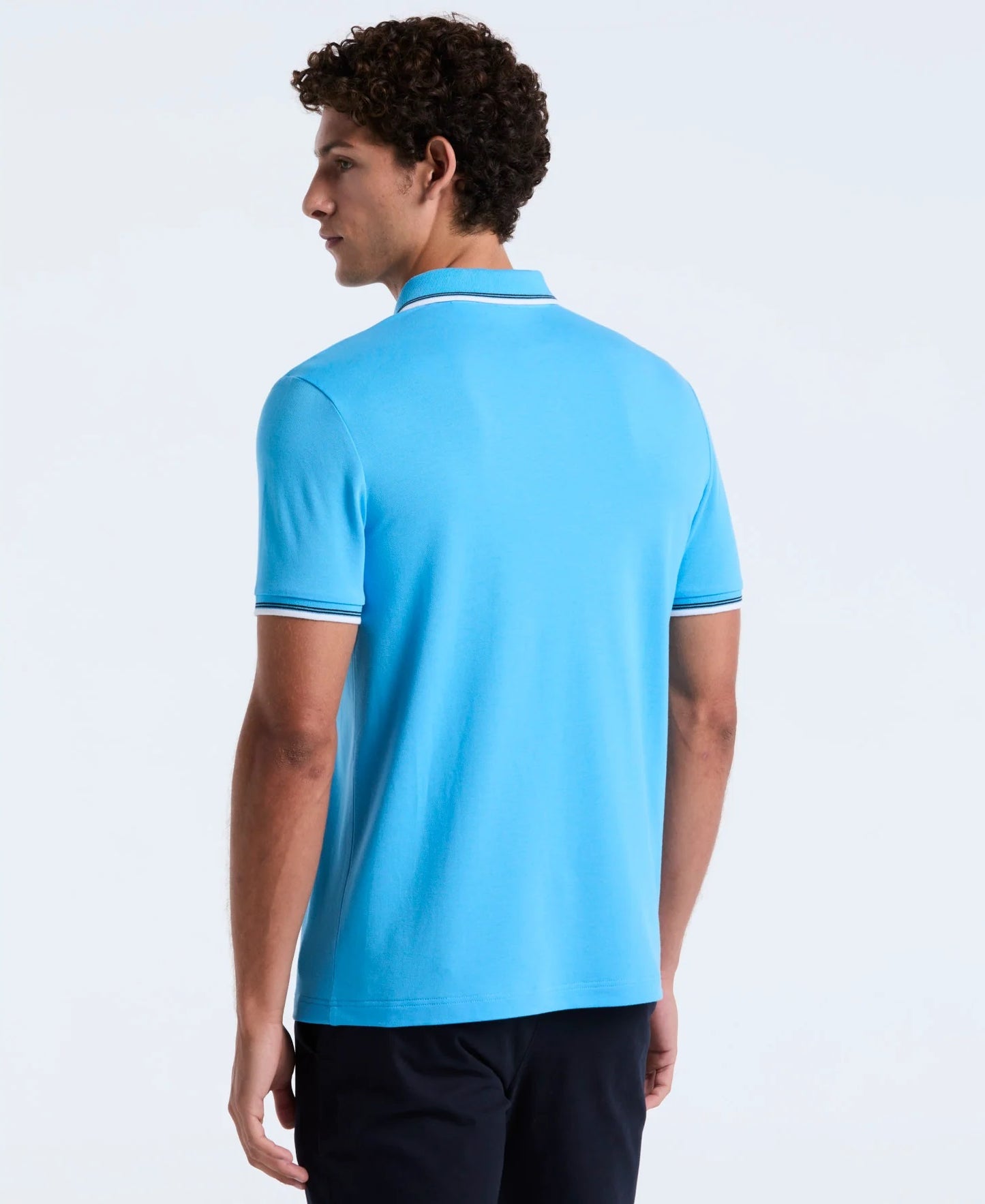 Original Penguin Sticker Pete Tipped Pique Polo Shirt - Bonnie Blue