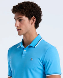 Original Penguin Sticker Pete Tipped Pique Polo Shirt - Bonnie Blue