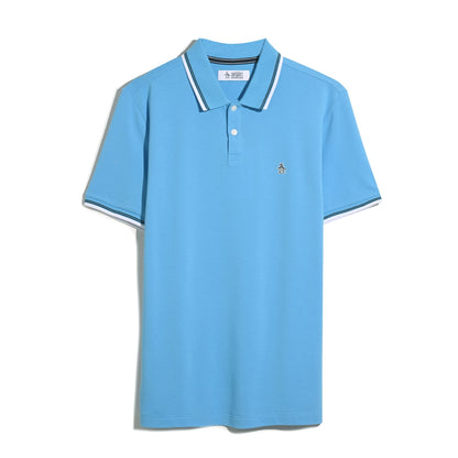 Original Penguin Sticker Pete Tipped Pique Polo Shirt - Bonnie Blue