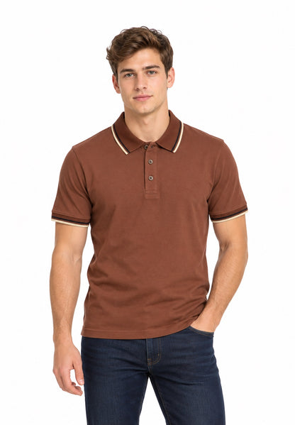 Mish Mash Boulder Polo Shirt - Cinnamon