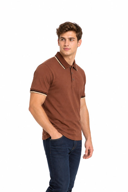 Mish Mash Boulder Polo Shirt - Cinnamon