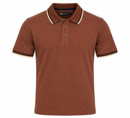 Mish Mash Boulder Polo Shirt - Cinnamon