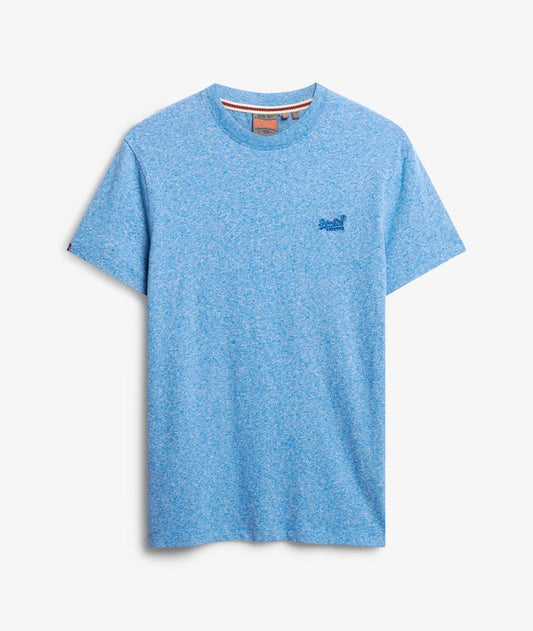 Superdry Cotton Essential Logo Embroidered T-Shirt - Bright Blue Grit