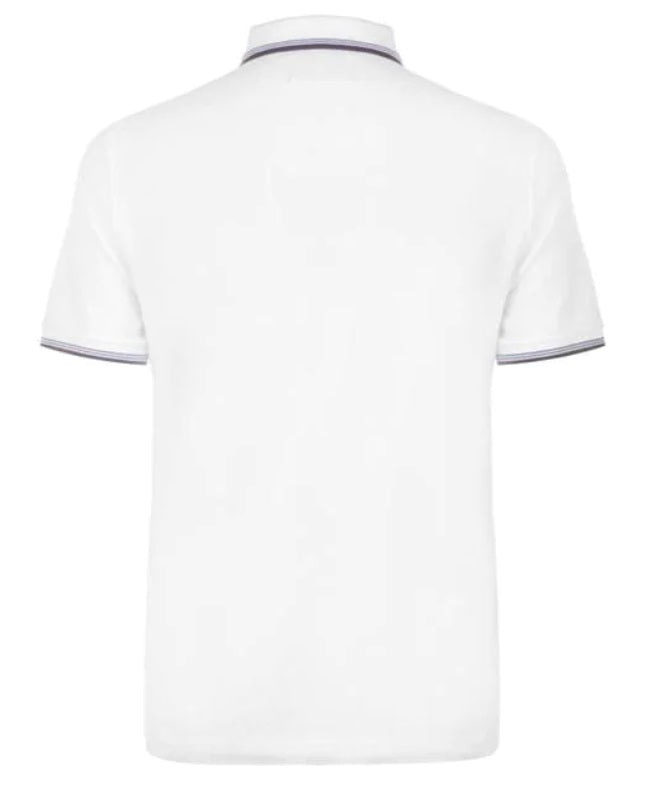 Original Penguin Short Sleeve Tipped Polo Shirt - Bright White/Navy
