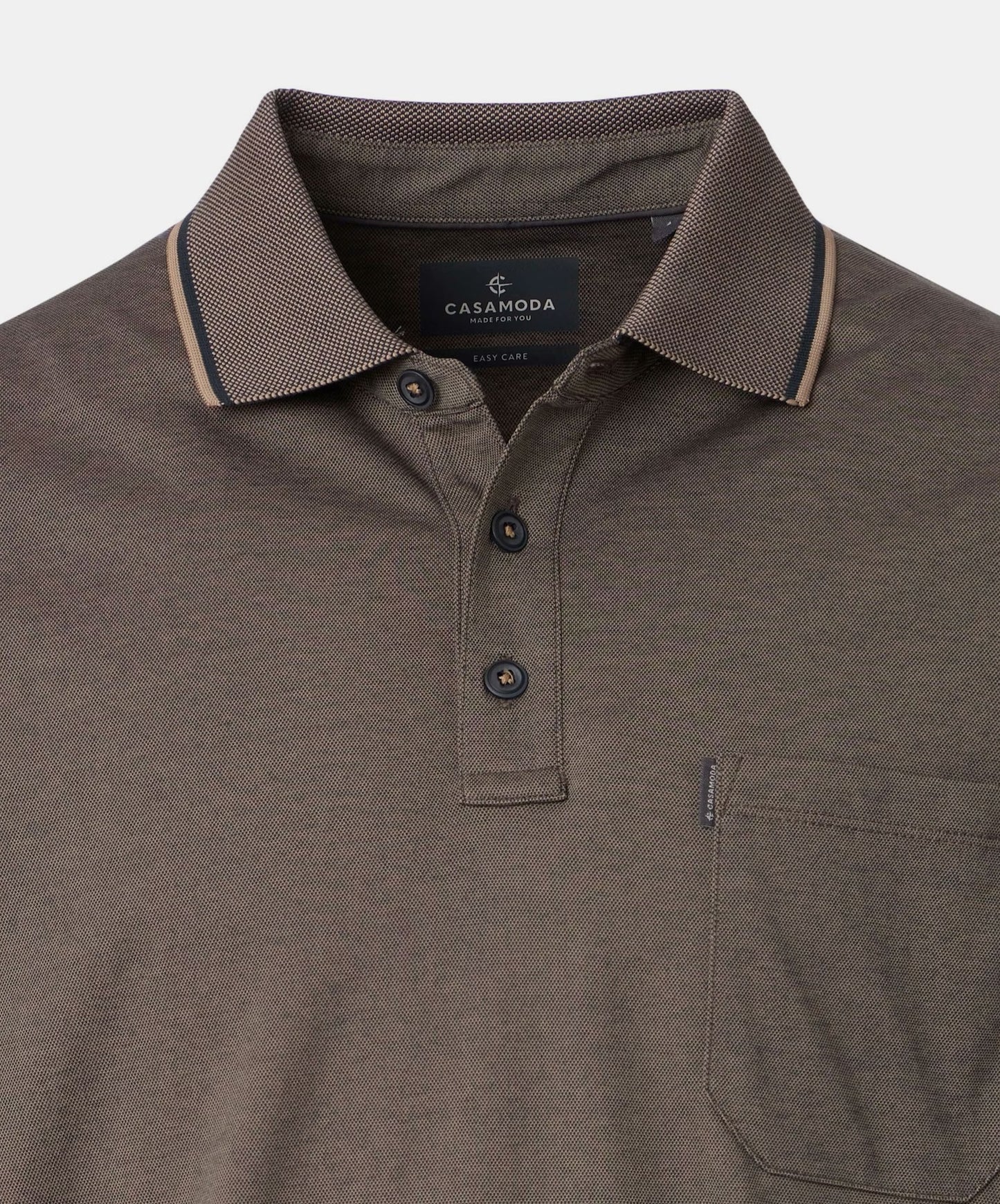 Casa Moda Short Sleeve Polo Shirt 617 - Brown