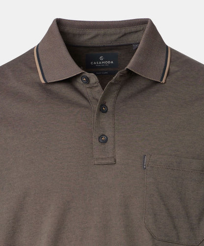 Casa Moda Short Sleeve Polo Shirt 617 - Brown