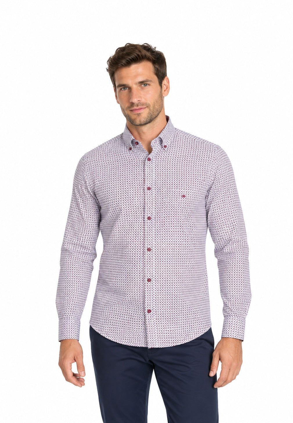 Daniel Grahame Long Sleeve Casual Shirt - Wine
