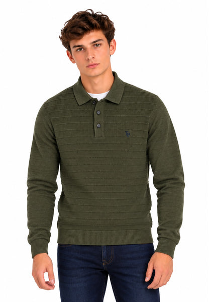 Tom Penn Button Neck Sweater - Olive