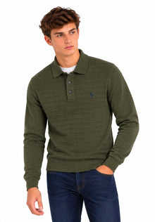 Tom Penn Button Neck Sweater - Olive