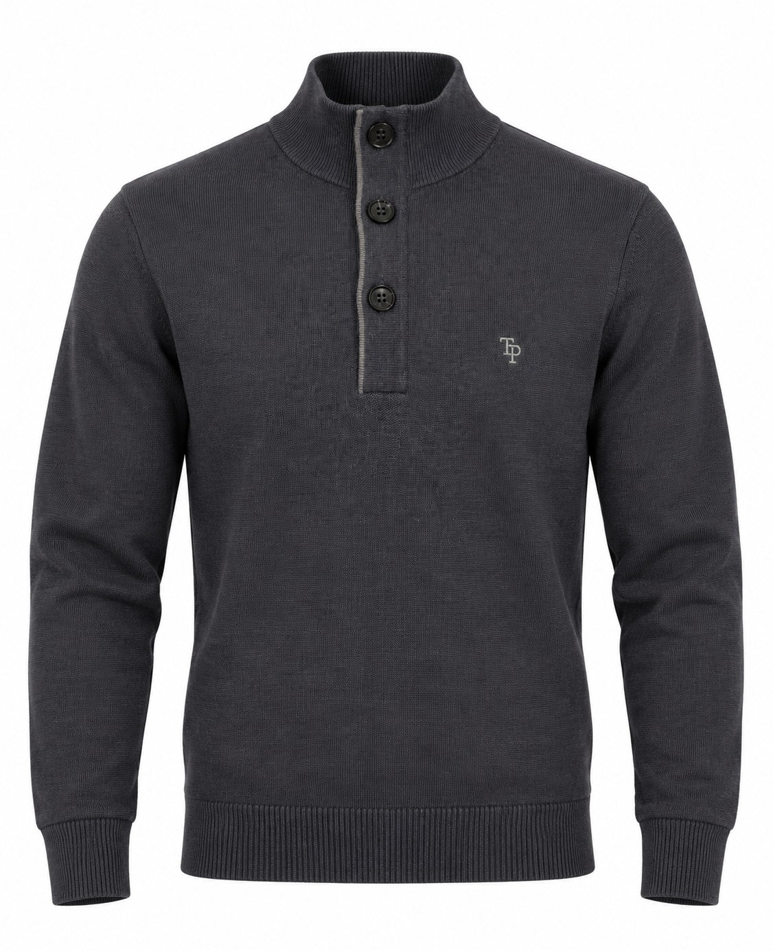 Tom Penn Button Neck Sweater - Indigo