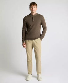 Remus Uomo Long Sleeve 3 Button Sweater - Brown