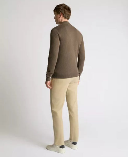 Remus Uomo Long Sleeve 3 Button Sweater - Brown