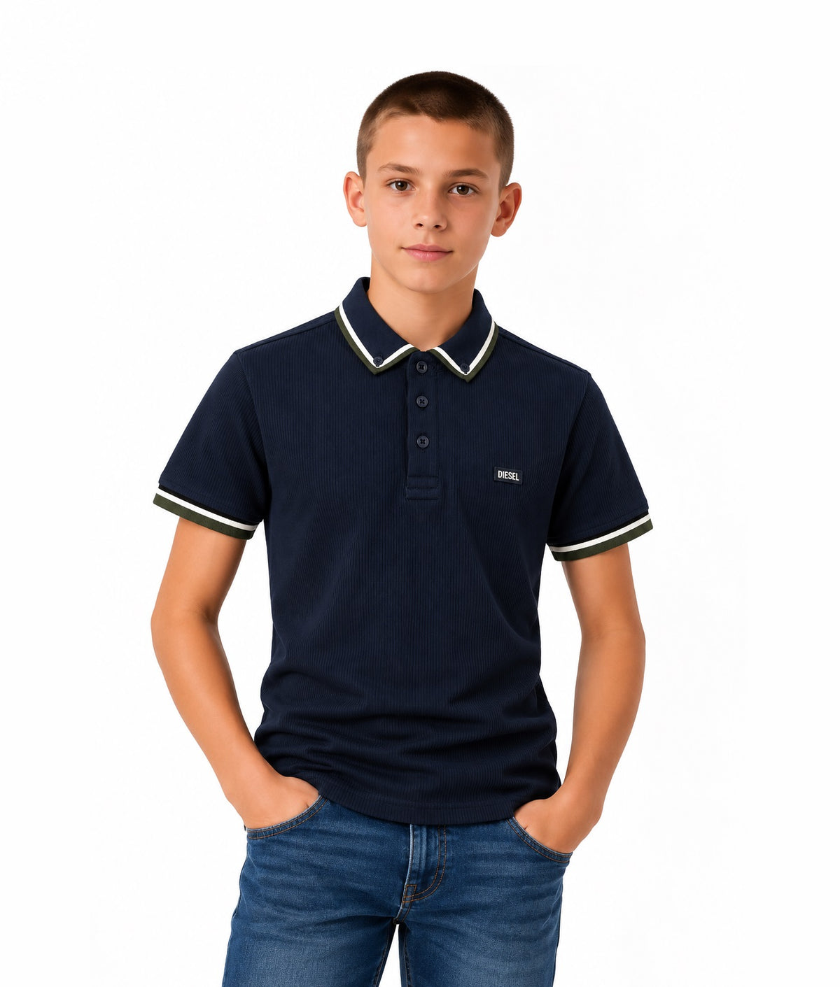 Boys Diesel Callen Polo Shirt - Navy
