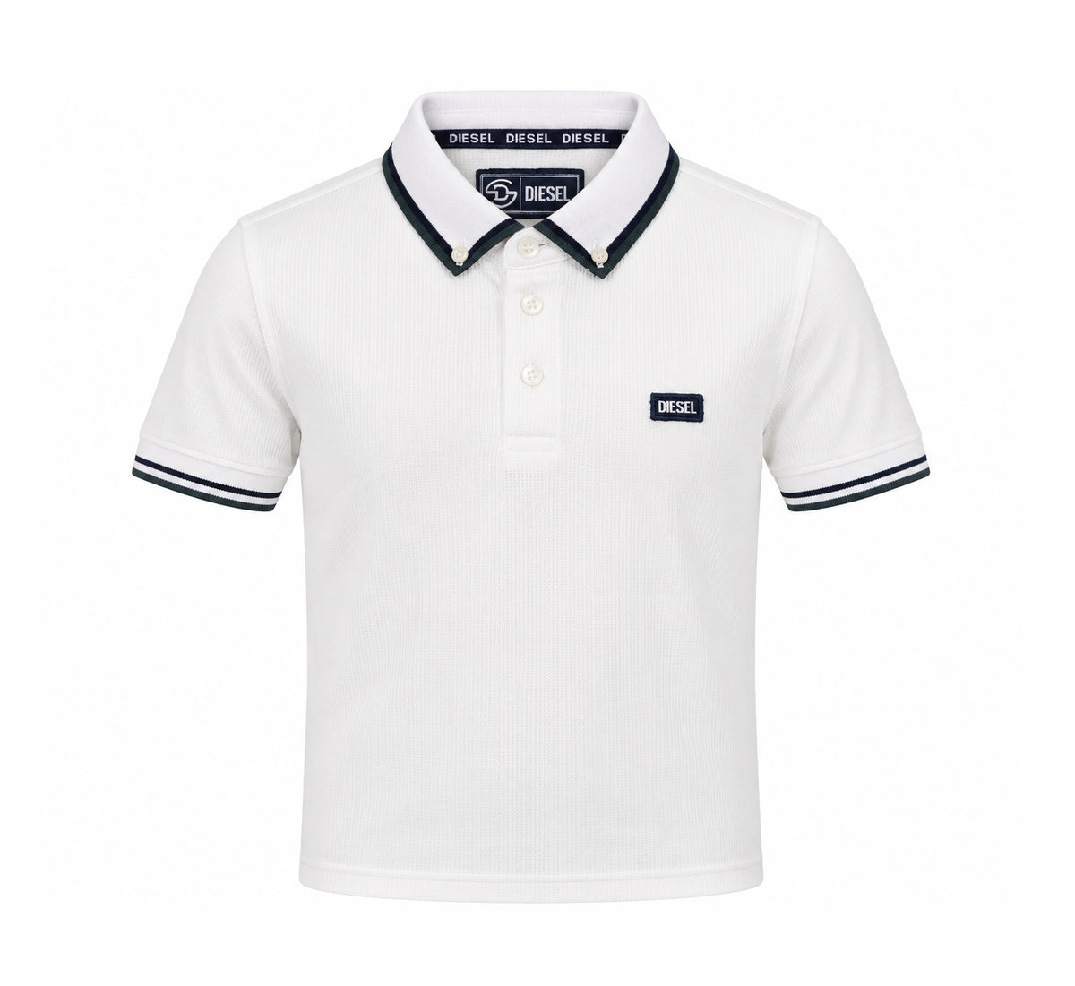 Boys Diesel Callen Polo Shirt - White