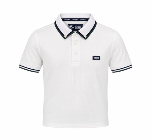 Boys Diesel Callen Polo Shirt - White