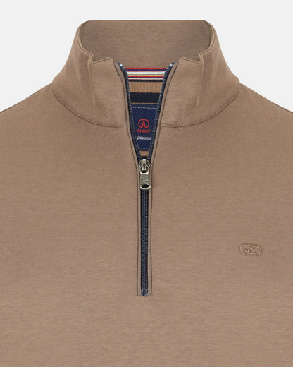 Andre Canada Half Zip Sweater - Tan