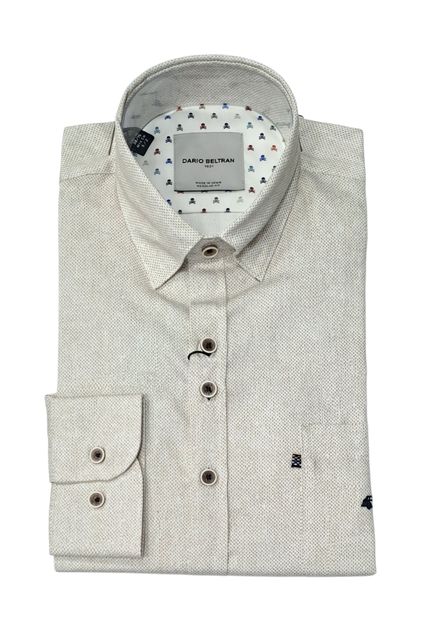 Dario Beltran Cercar Long Sleeve Casual Shirt - Beige