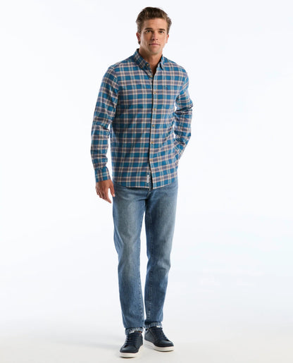 Original Penguin Twill Plaid Long Sleeve Check Shirt - Turkish Tile